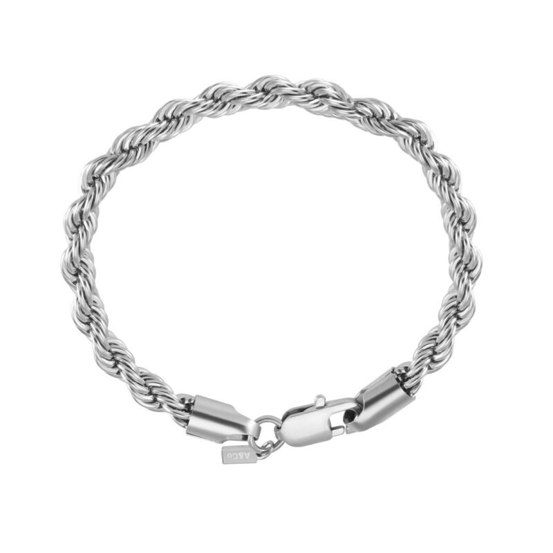 Silver Rope Bracelet 6mm