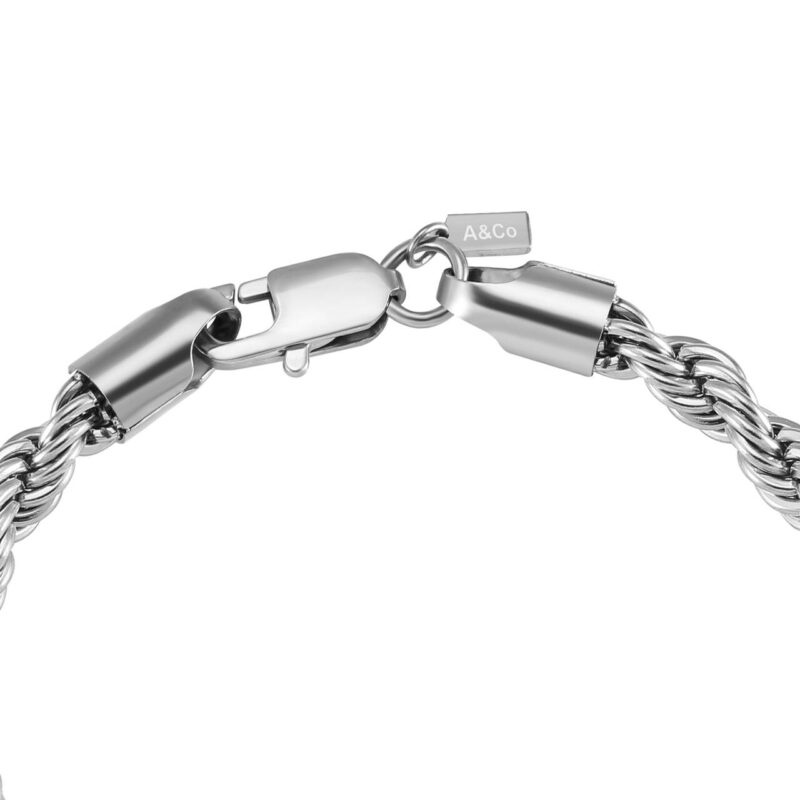 Silver Rope Bracelet 6mm
