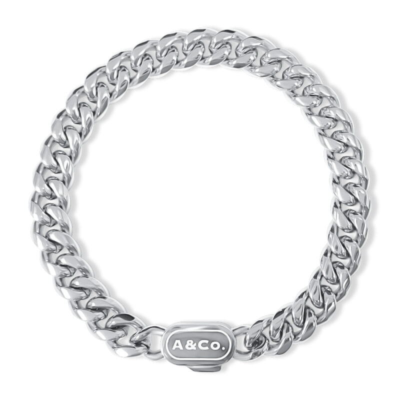 Mens Silver Bracelet Cuban