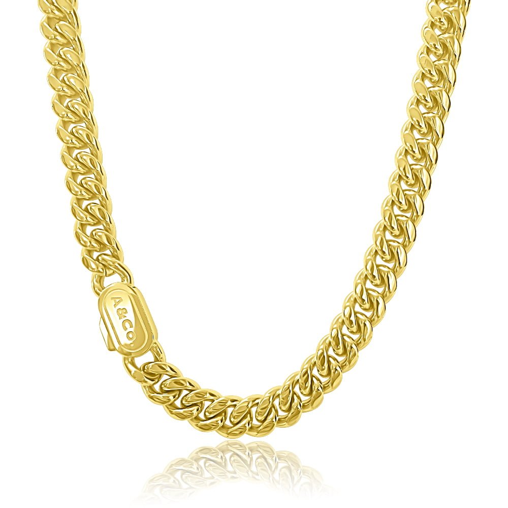 Gold Chain Necklace, 18K Gold Plated Stainless Steel Unisex Waterproof Necklace Gold / 22 Inches