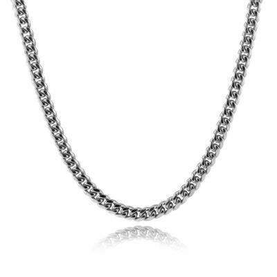 Silver Cuban Chain Necklace 10mm
