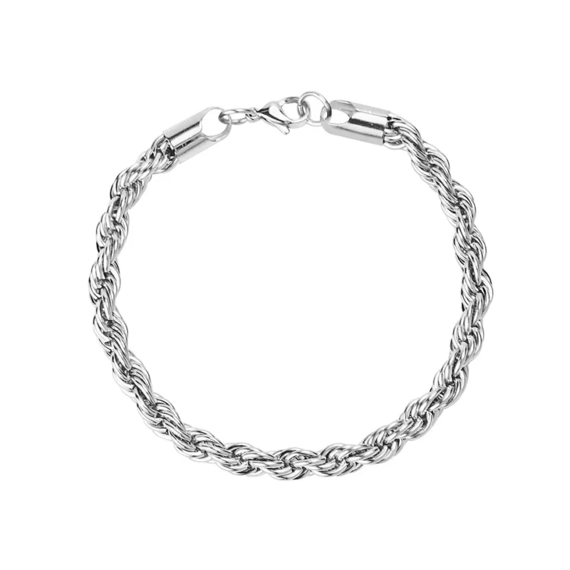 Mens Silver Rope Bracelet | 6mm Width | Alfred & Co. London