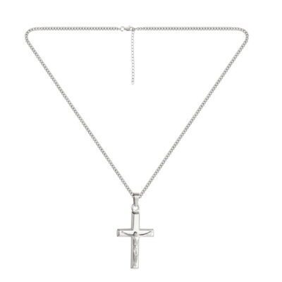 Silver Crucifix Pendant Necklace