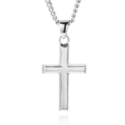 Large Rose Gold and Black Cross Pendant Necklace for Men – namana.london