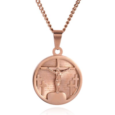 CRUCIFIX NECKLACE ROSE GOLD