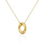 Oval Twist Pendant Necklace | Gold-TONE