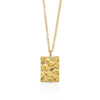 Rectangle Pendant Necklace Gold