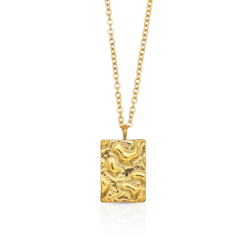 Rectangle Pendant Necklace Gold