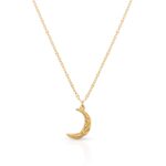 Crescent Moon Pendant Necklace | Gold-TONE
