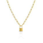 Padlock Pendant Necklace Gold