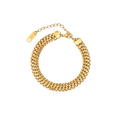 Womens Gold Curb Bracelet