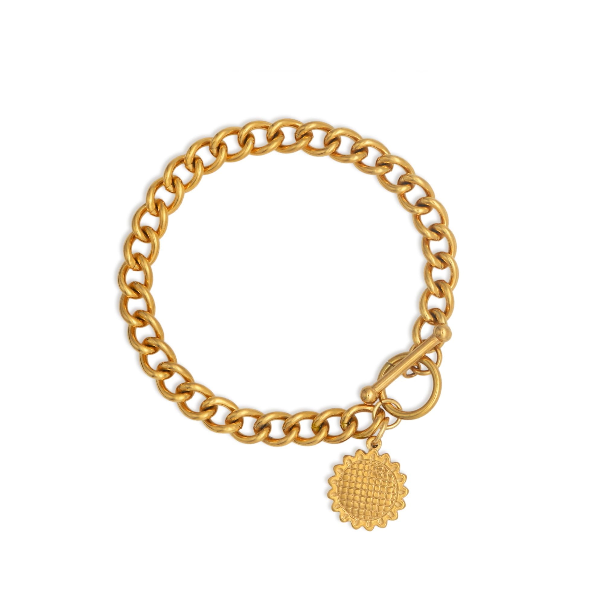 Womens Gold Sunshine T-Bar Bracelet