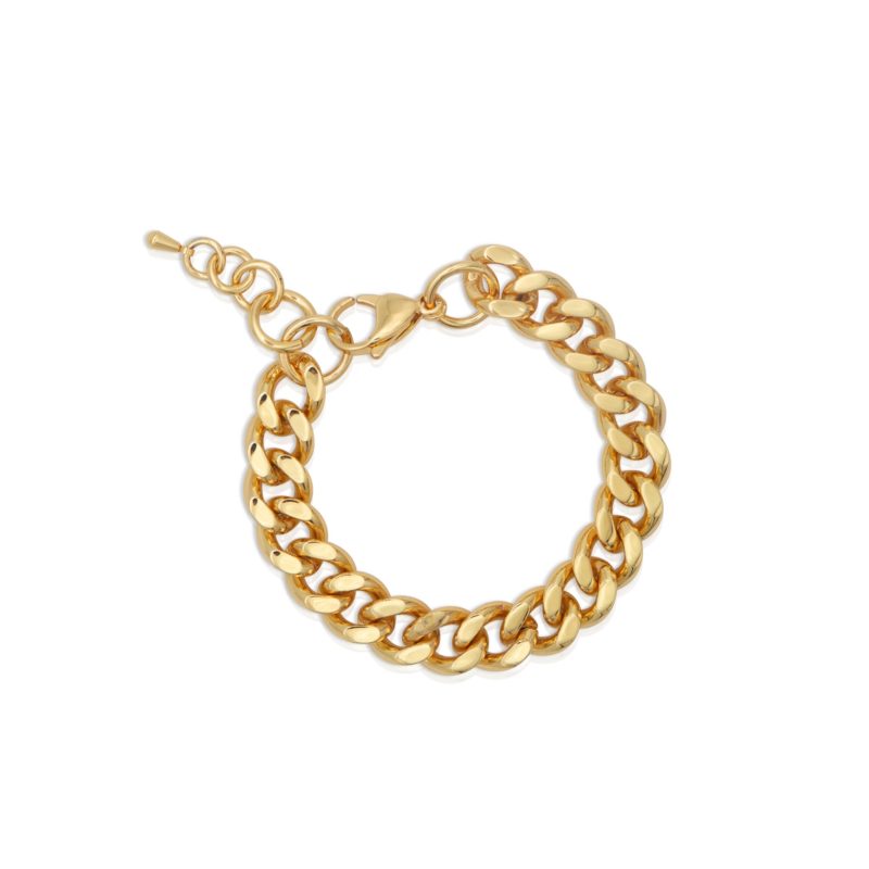 Womens Chunky Gold Curb Bracelet