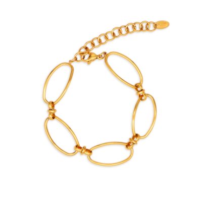 Womens Gold Oval Bracelet