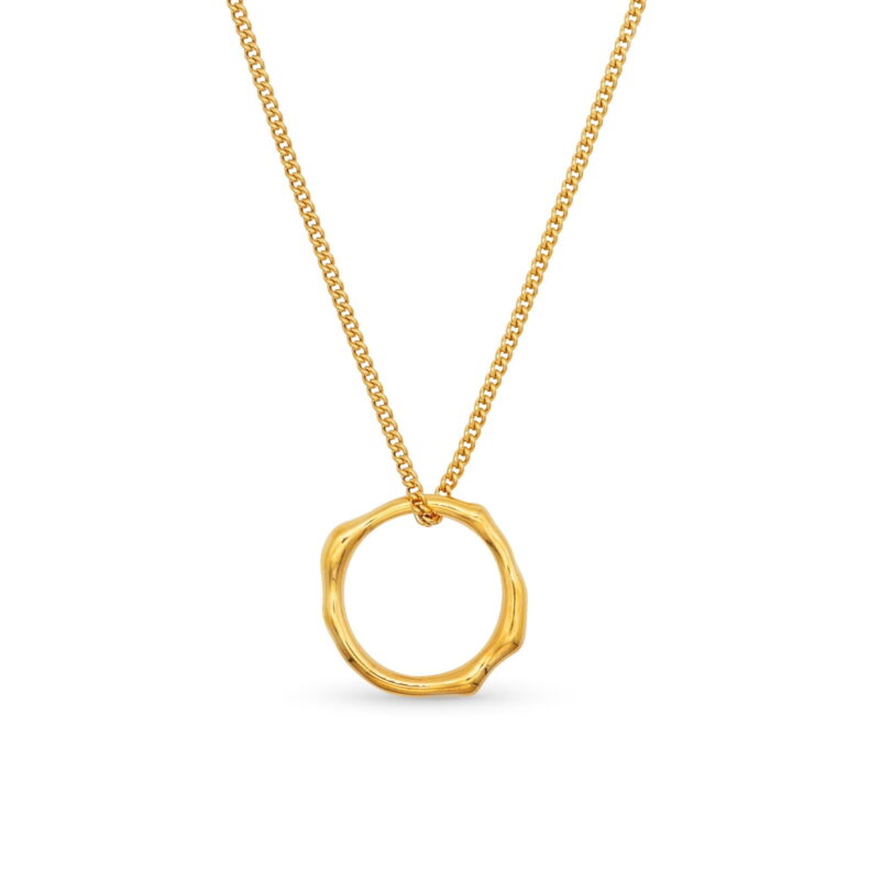 Lava Loop Pendant Necklace Gold