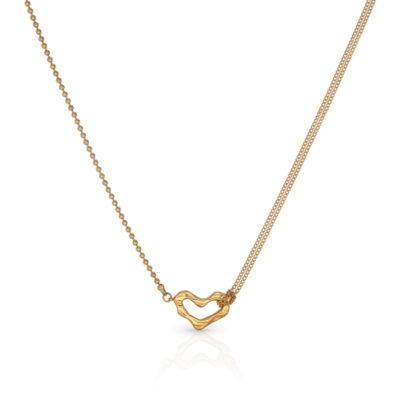 Heart Pendant Necklace Gold