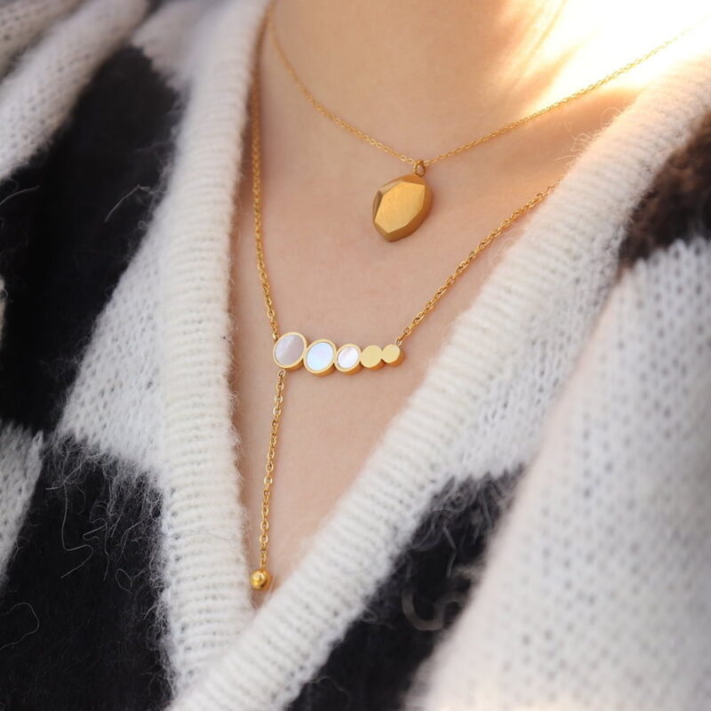 Meteor Pendant Necklace Gold