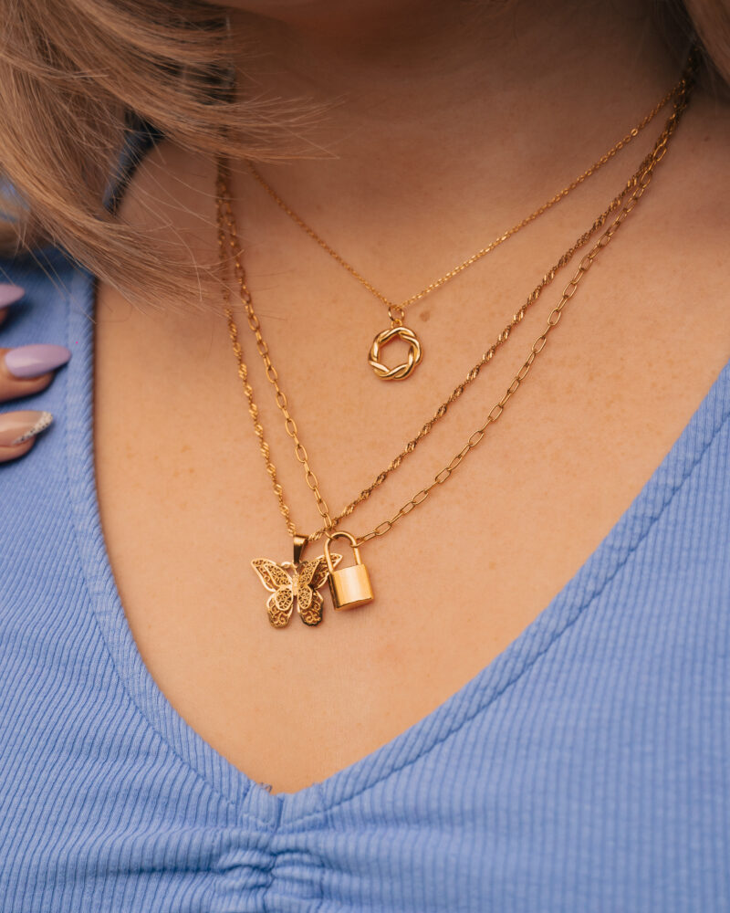 Gold Butterfly Pendant Necklace