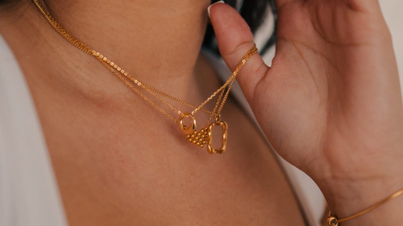 Love Heart Pendant Necklace Gold