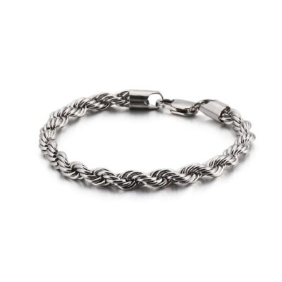 SILVER ROPE BRACELET