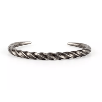 Mens Silver Cuff Bangle Twisted