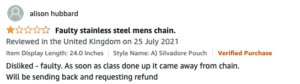bad amazon jewellery review