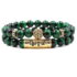 Green Tiger Eye Bead Bracelet Gold