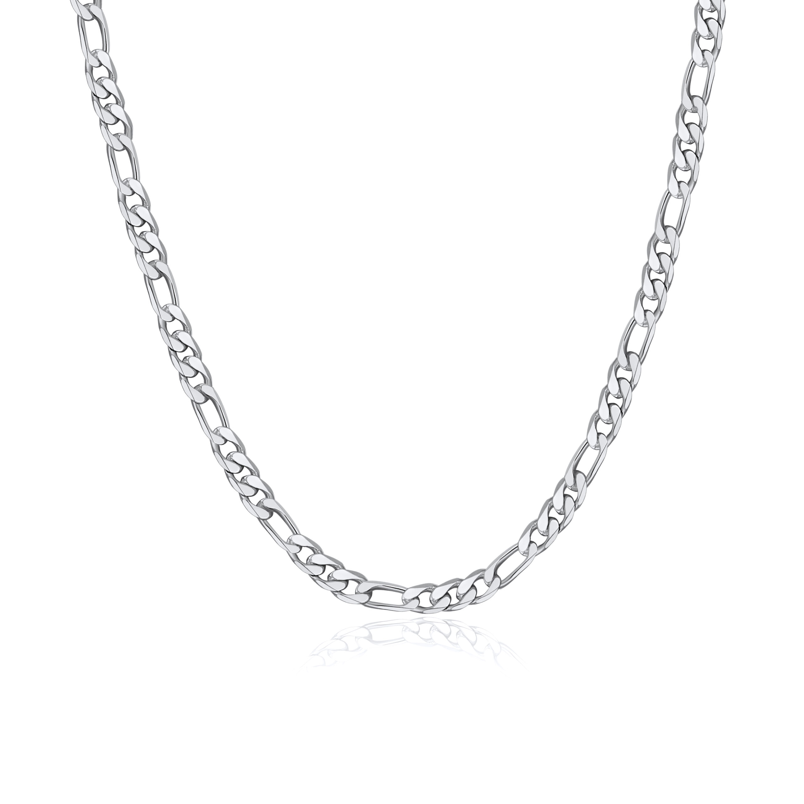 Sterling Silver Figaro Chain Necklace, Men 18 to 32 Inches, 10 mm Wide 32 Figaro Chain / Silver