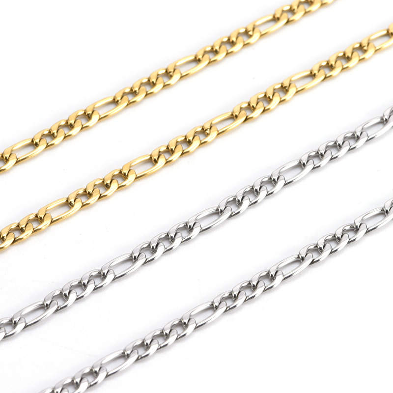 Sterling Silver Figaro Chain Necklace, Men 18 to 32 Inches, 10 mm Wide 32 Figaro Chain / Silver