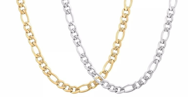 Gold and silver Figaro necklace for men