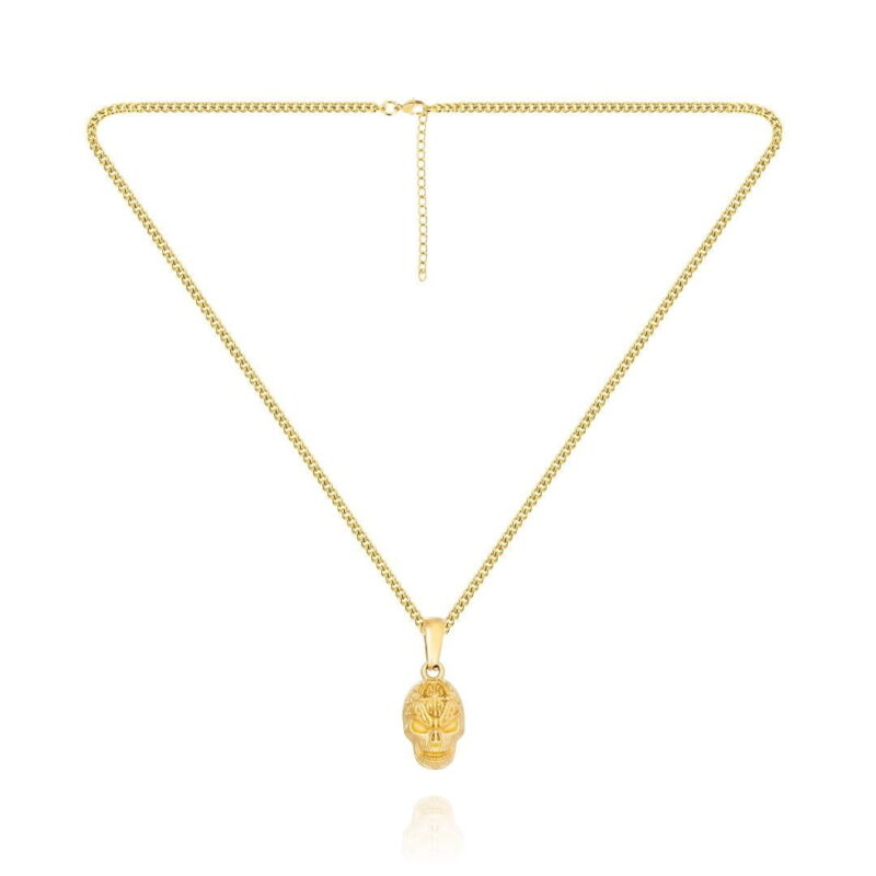 GOLD SKULL PENDANT NECKLACE