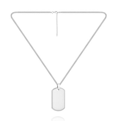 MENS SILVER ID NECKLACE