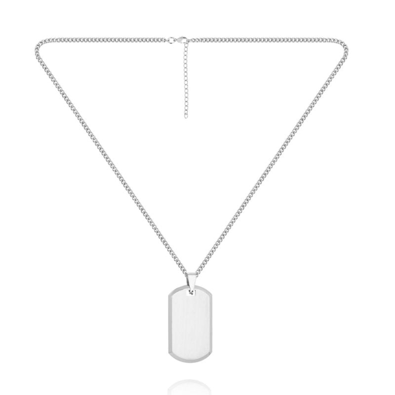 MENS SILVER ID NECKLACE