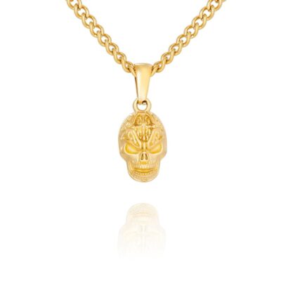 GOLD SKULL PENDANT NECKLACE