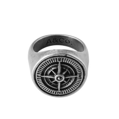 SILVER COMPASS RING