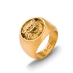 LION SIGNET RING | GOLD-TONE