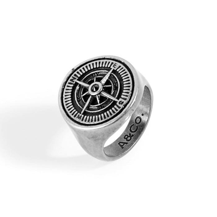 COMPASS RING SILVER