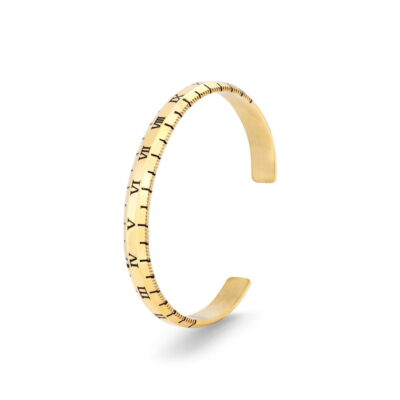 Gold Roman Numeral Bangle Cuff