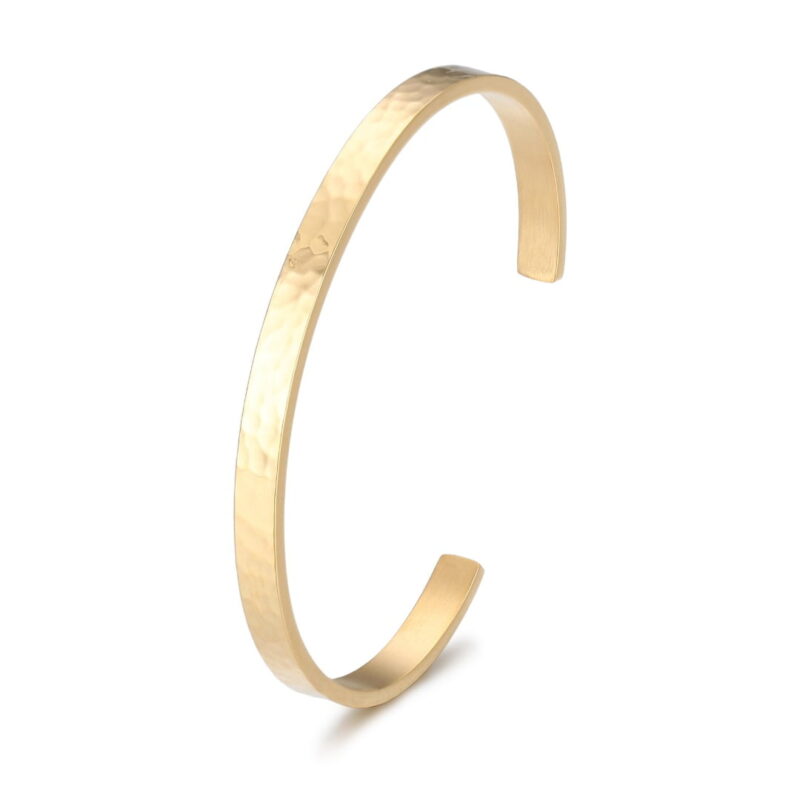 Gold Hammered Cuff Bangle