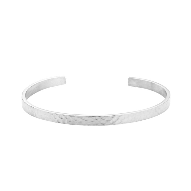 Silver Hammered Cuff Bangle