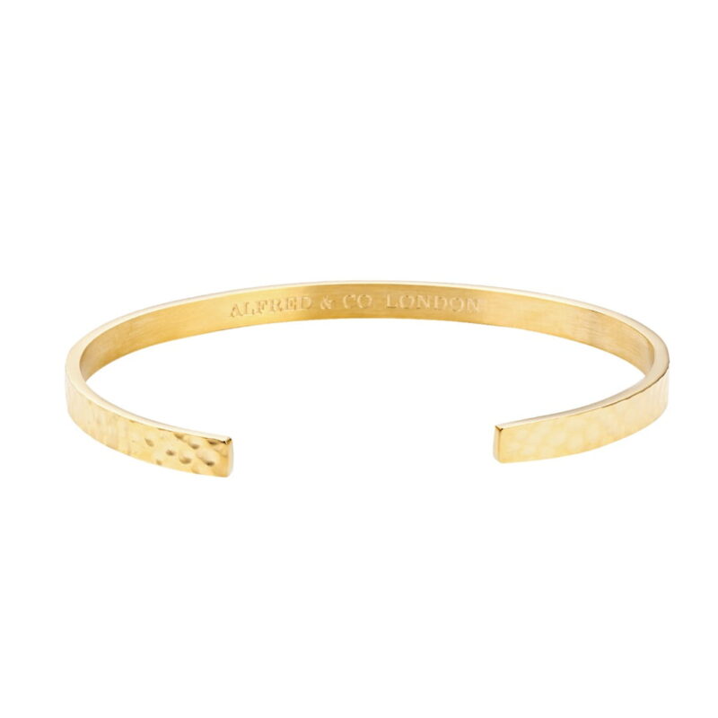 Gold Hammered Cuff Bangle