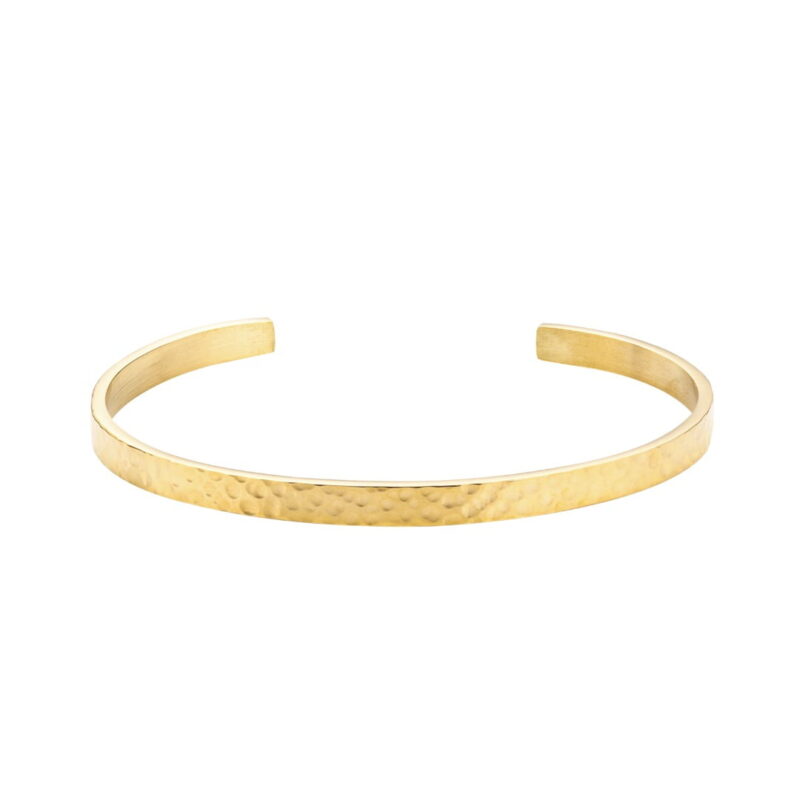 Gold Hammered Cuff Bangle