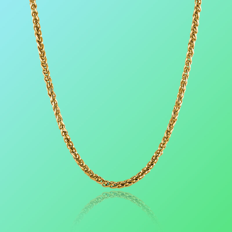 Gold Wheat Chain Necklace