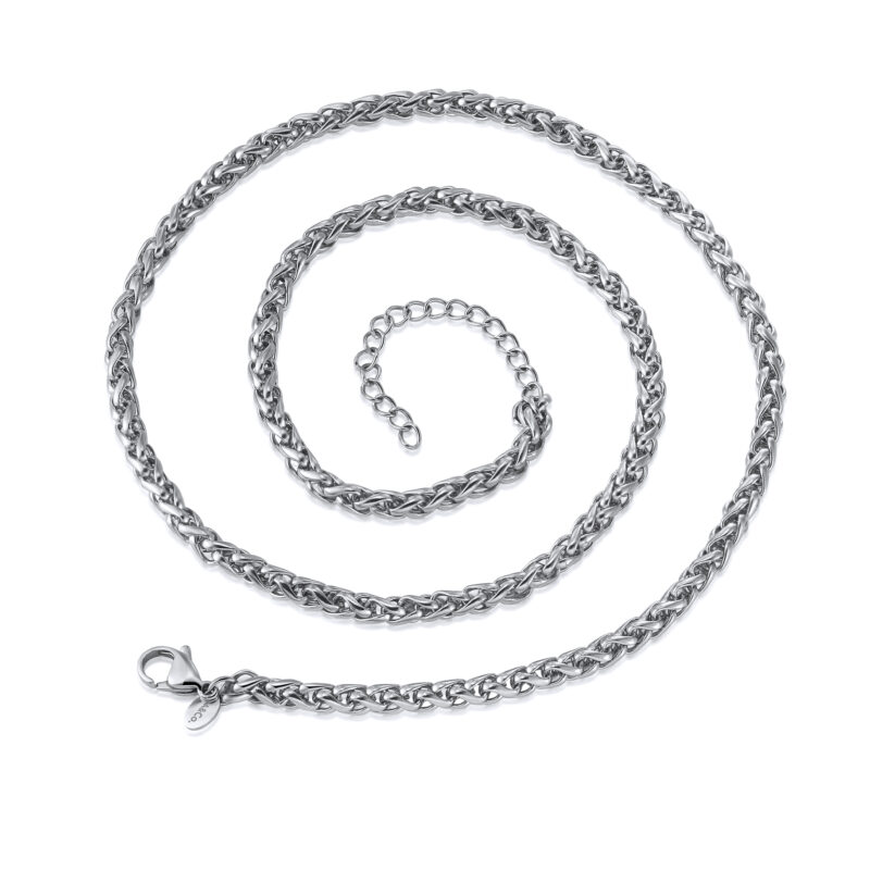 Silver Wheat Chain Necklace