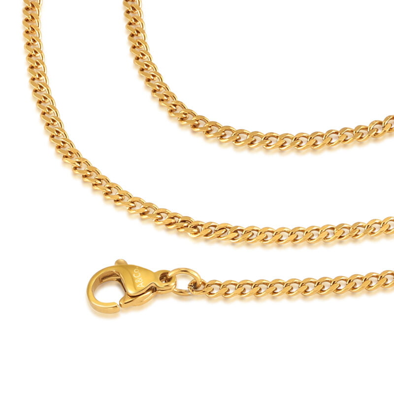Thin Gold Curb Chain Necklace