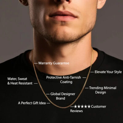 Mens Thin Gold Chain 2mm