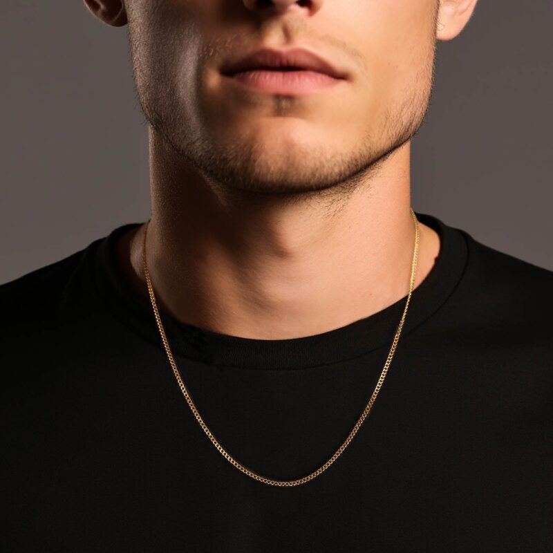Mens Thin Gold Chain Necklace