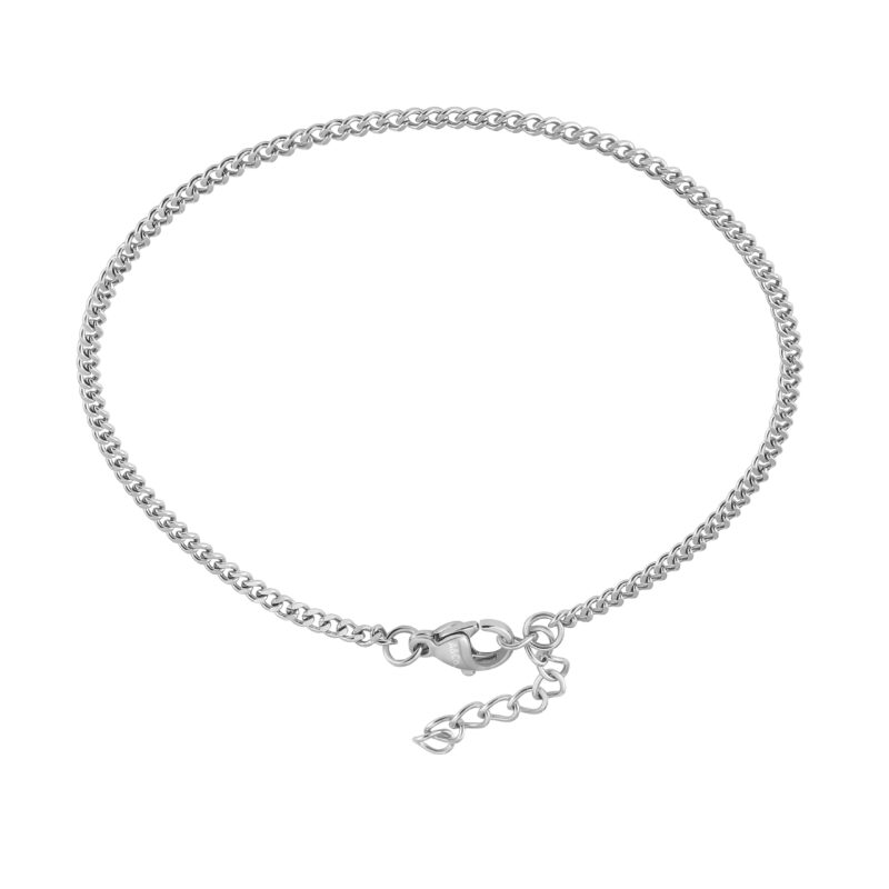 Thin Silver Curb Bracelet