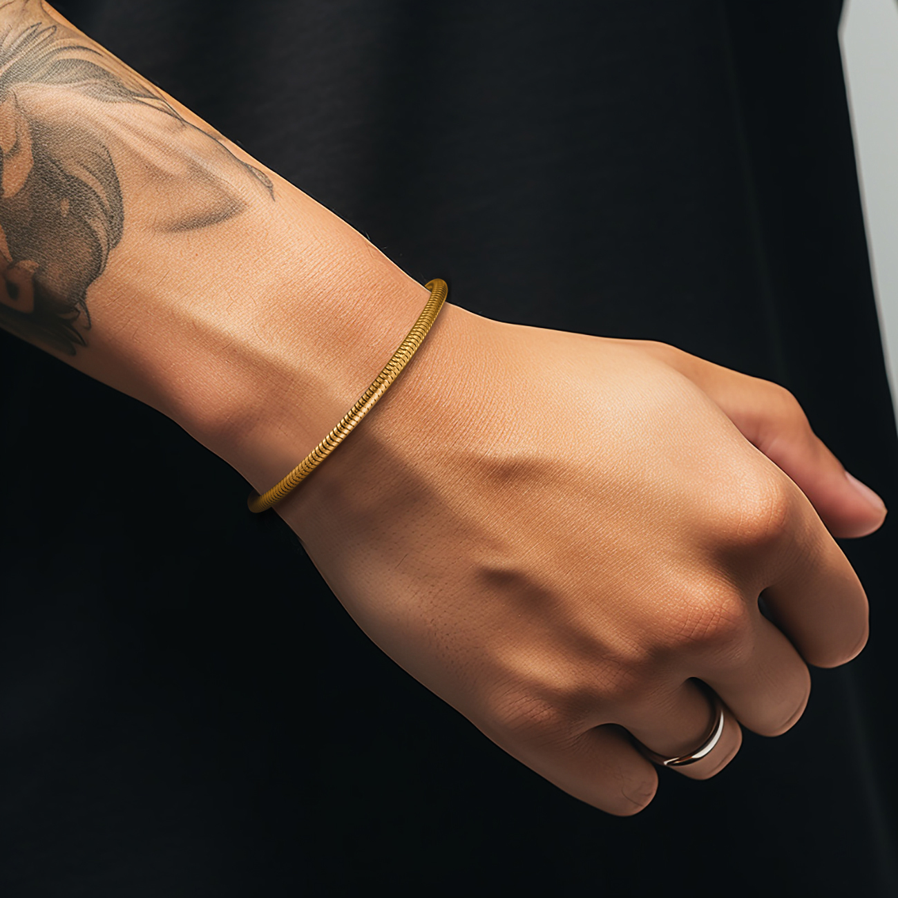 SNAKE BRACELET (GOLD) | 3MM WIDTH - Image 3