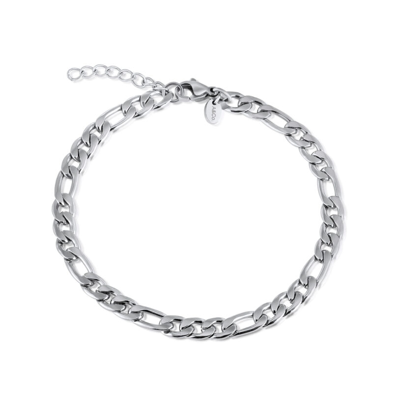 Mens Silver Figaro Bracelet